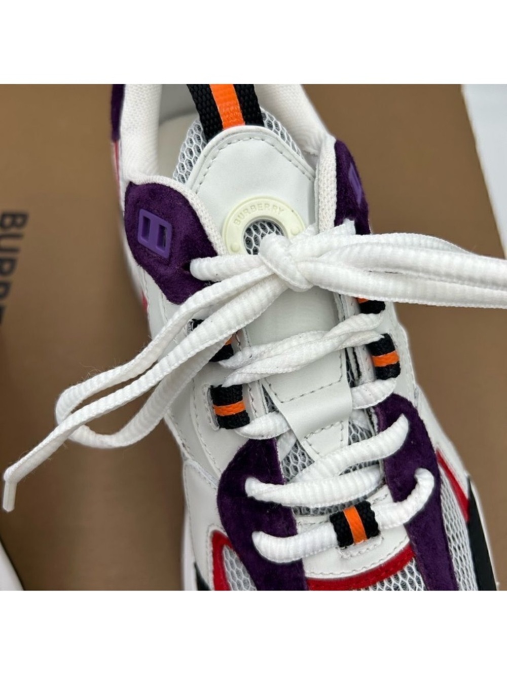 Men’s Burberry logo print trainer sneakers size 8, made in Italy - Picture 5 of 10